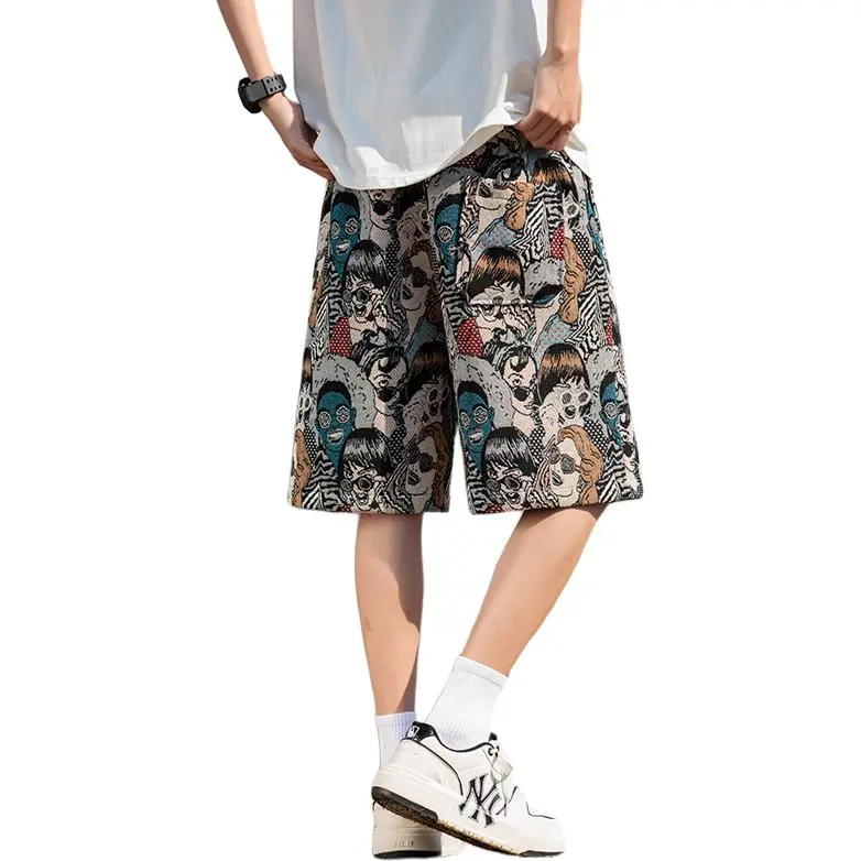 JIMI&JONS Casual Shorts Unisex Embroidery Figure-3