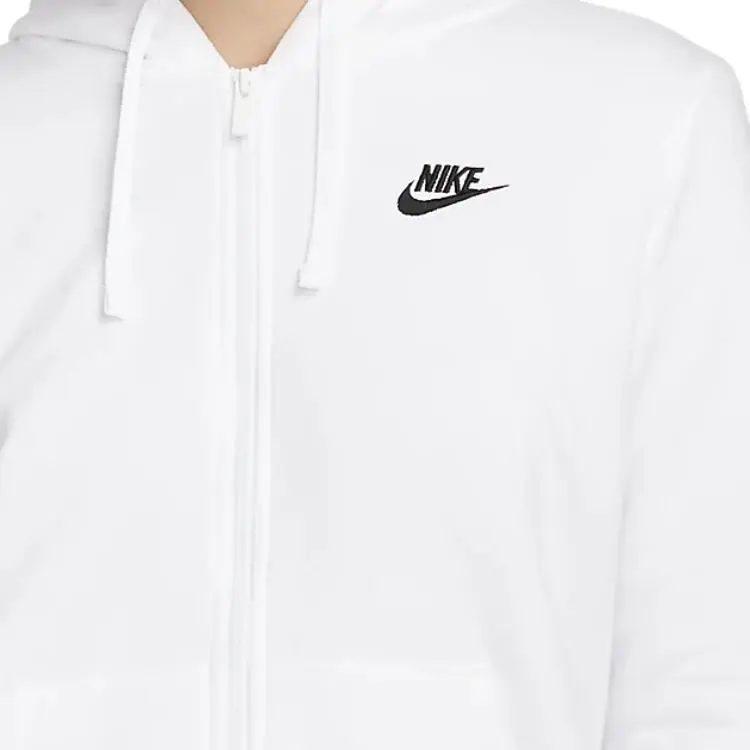 Nike Sportswear Women's Club Fleece Full Zip Hoodie White/Black-4