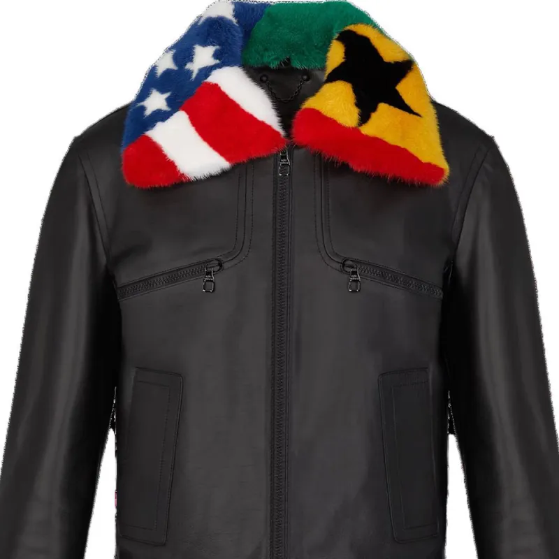 LOUIS VUITTON FW22 Leather Jacket Men's Black-1