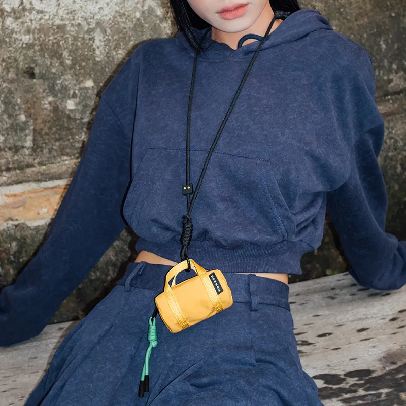 NOXXON Nylon Earphone Case Mini Unisex Sunshine Yellow/Electric Blue/Lavender Purple/Khaki/Grass Green-2