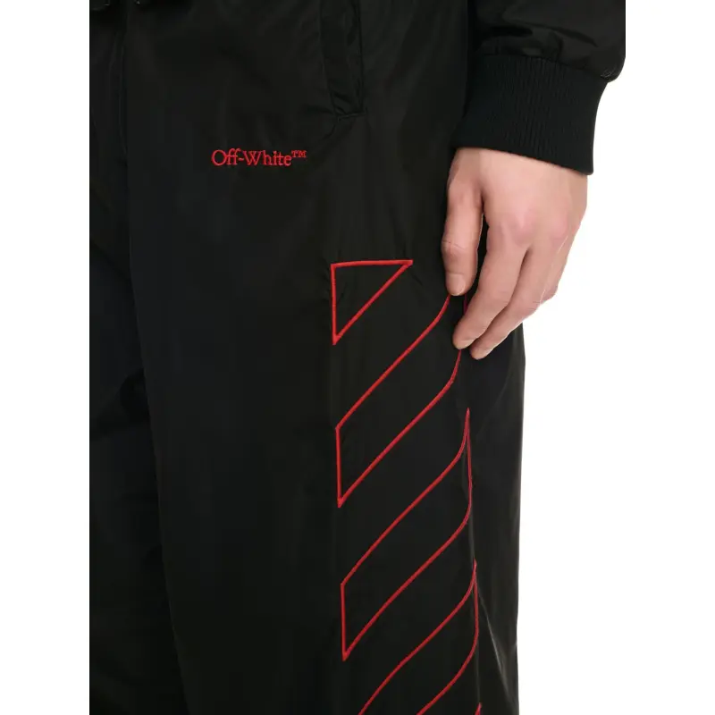 OFF WHITE Diag stripe Embroidered Track Pants-3