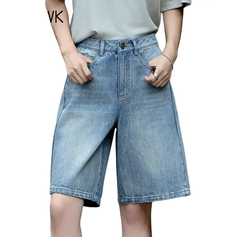 You Cow Me Pants Denim Shorts Women's Jade Sea Blue-7