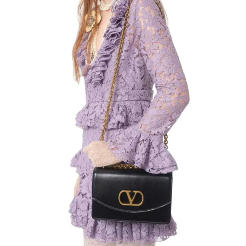 Valentino FW24 Long Sleeved Dresses Women's Purple-3