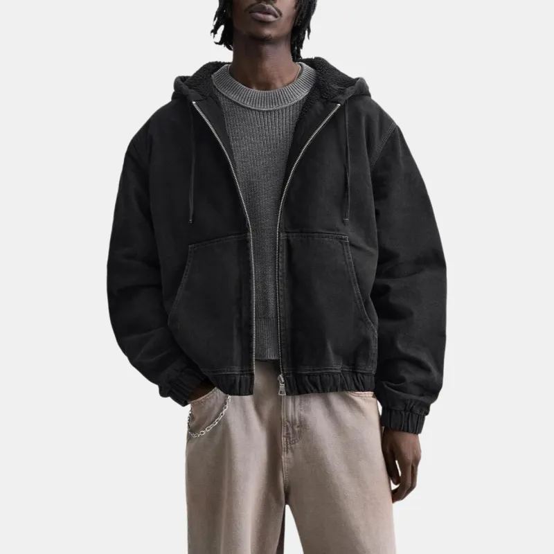 ZARA Denim Jackets Men Black-2