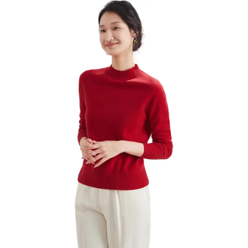 MIHUANG Cashmere Sweater Women's Joyful Red-0
