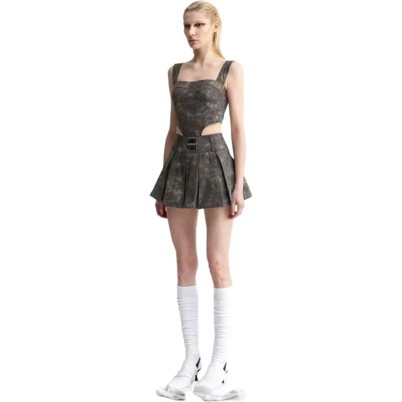 YJ1NGZYZJ Denim Short Skirts Women's Gray-3
