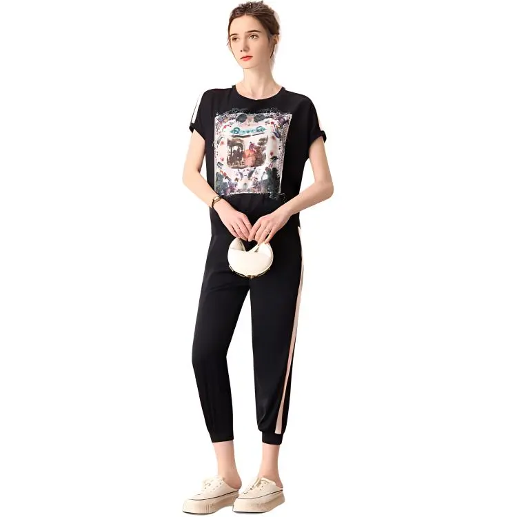FENHONGMALI Casual Suit Women's Navy Blue-3
