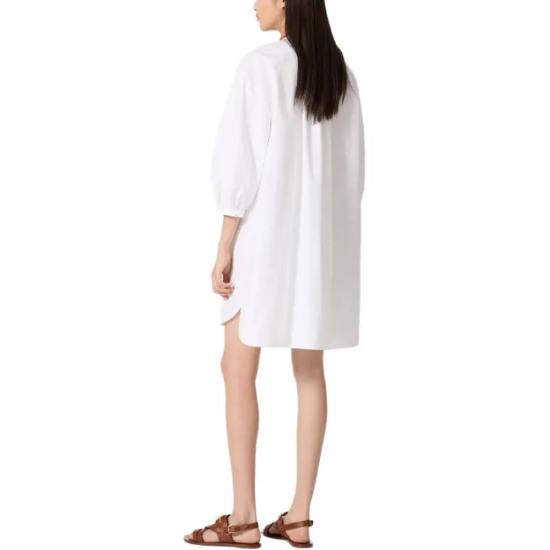 Valentino Long Sleeved Dress Women's White-3