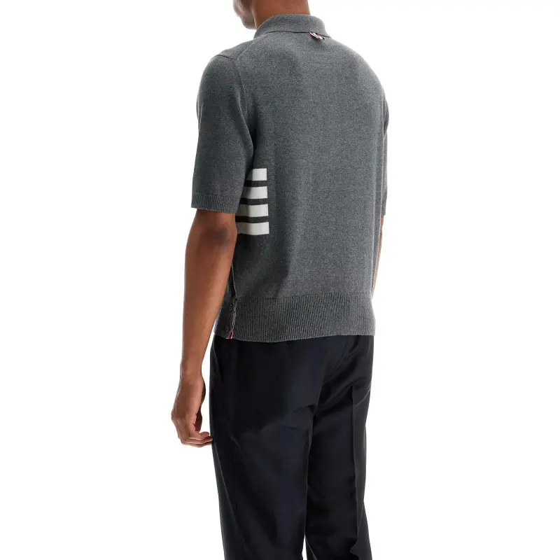 THOM BROWNE 4 Bar Short Sleeved Knitted Polo Shirt-2