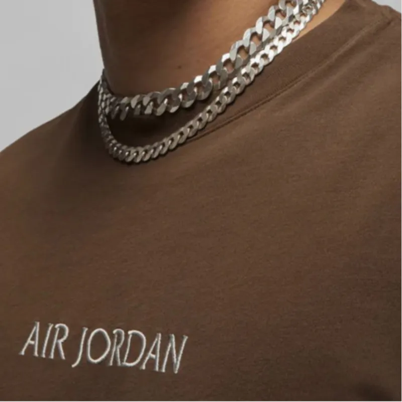 Jordan Wordmark T Shirt Unisex Brown-3