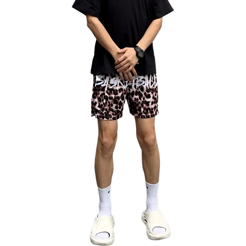 Bubble Trap Casual Shorts Unisex Leopard Print Shorts-2
