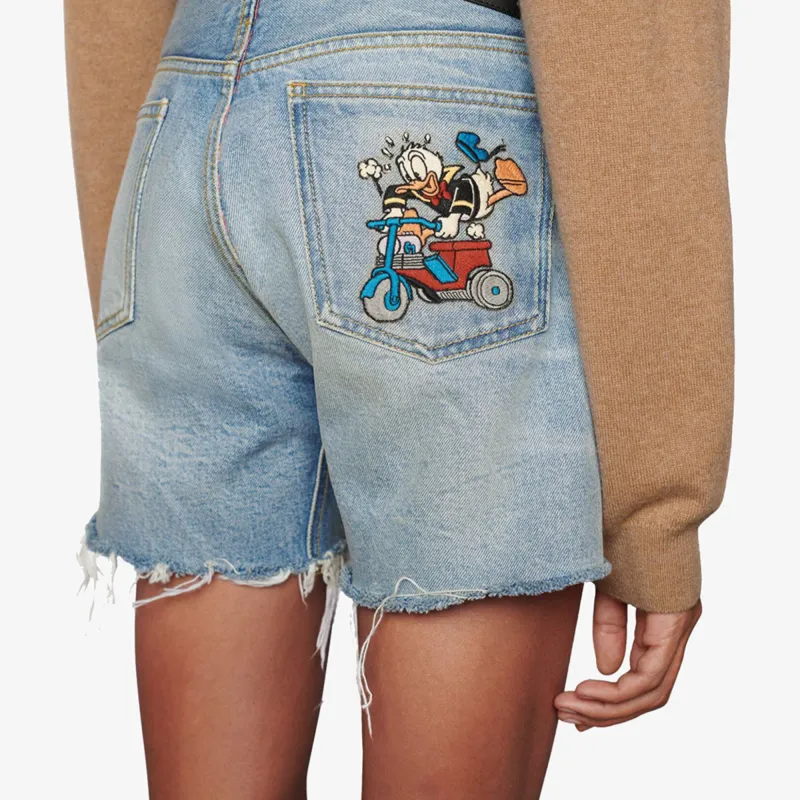 Disney X GUCCI Denim Shorts Men Blue-4