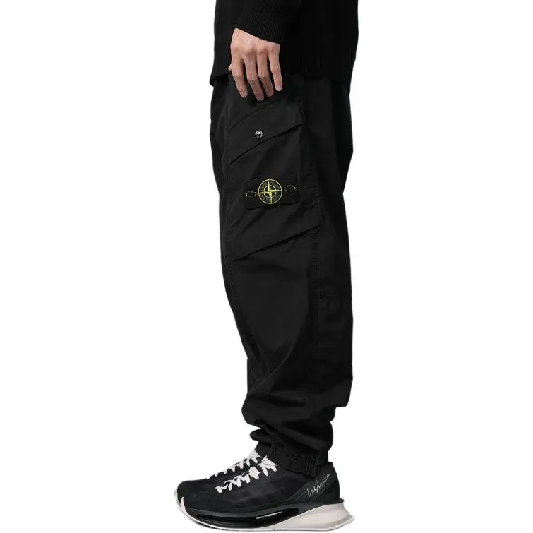 STONE ISLAND Logo Patch Tapered Leg Trousers-10