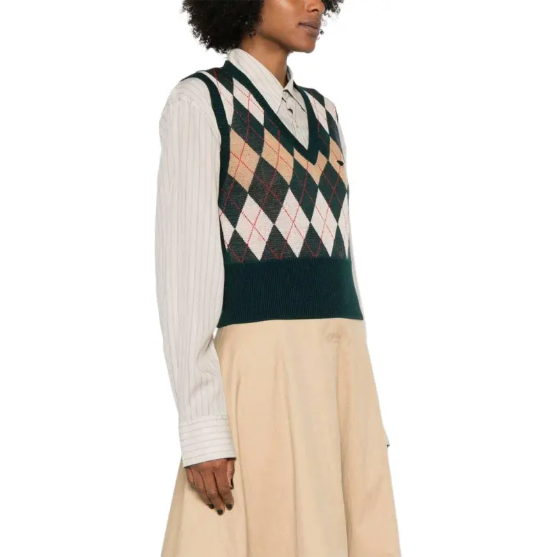 PRADA Checked Knitted Vest-3