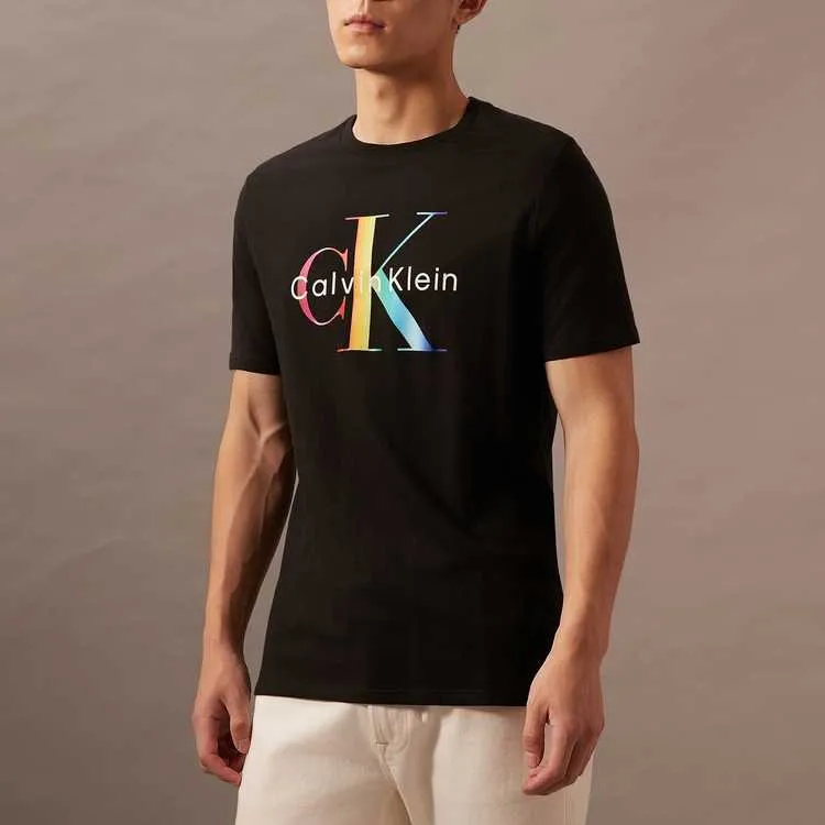 CALVIN KLEIN Rainbow Series T Shirt Men's Space Black-2