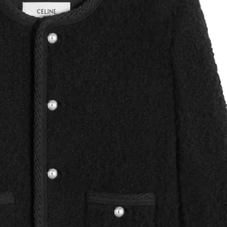 CELINE Buttoned Crewneck Jacket-6