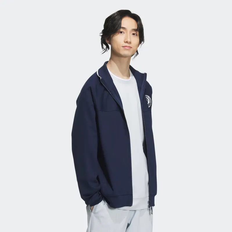 Adidas Verbiage Knit Jacket Jackets Coats Men's College Navy-4