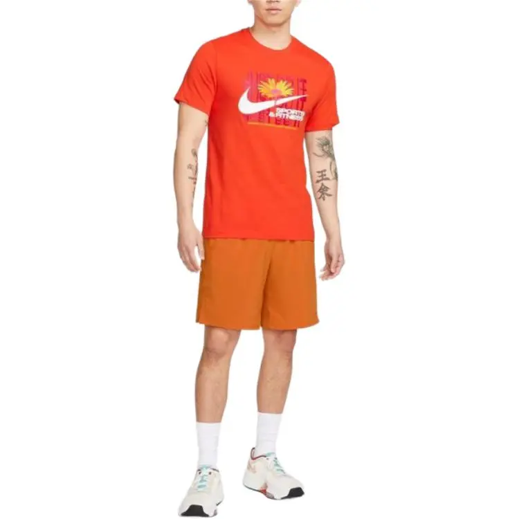 Nike T Shirts Men Orange-2
