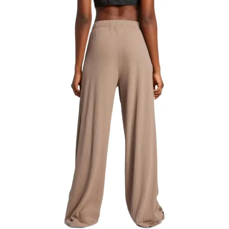 Adidas Women's Essentials Wide Rib Pants Trace Brown-2
