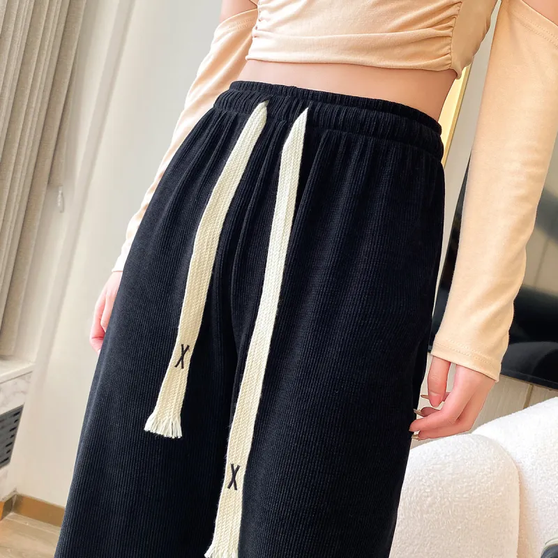 Ya Sheep People Casual Pants Women's Black-3