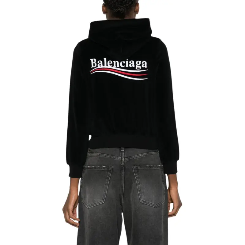 Balenciaga Logo Embroidered Zipped Hoodie-3