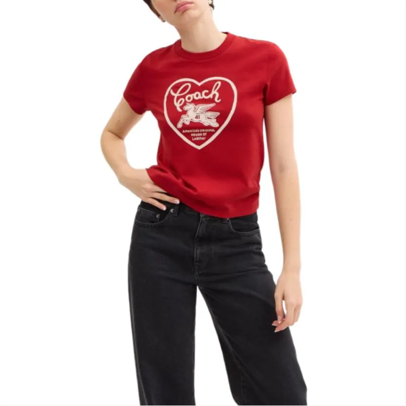 COACH T Shirts Women's Red-1