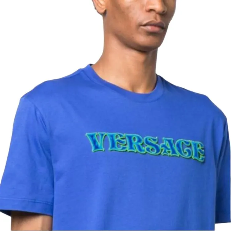 VERSACE Embroidered Rug Stitch Jersey T Shirt-1