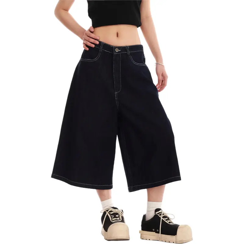 VINMUK Denim Shorts Unisex Blue-4