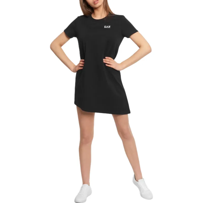 EMPORIO ARMANI EA7 Short Sleeved Dress Women's Black-1