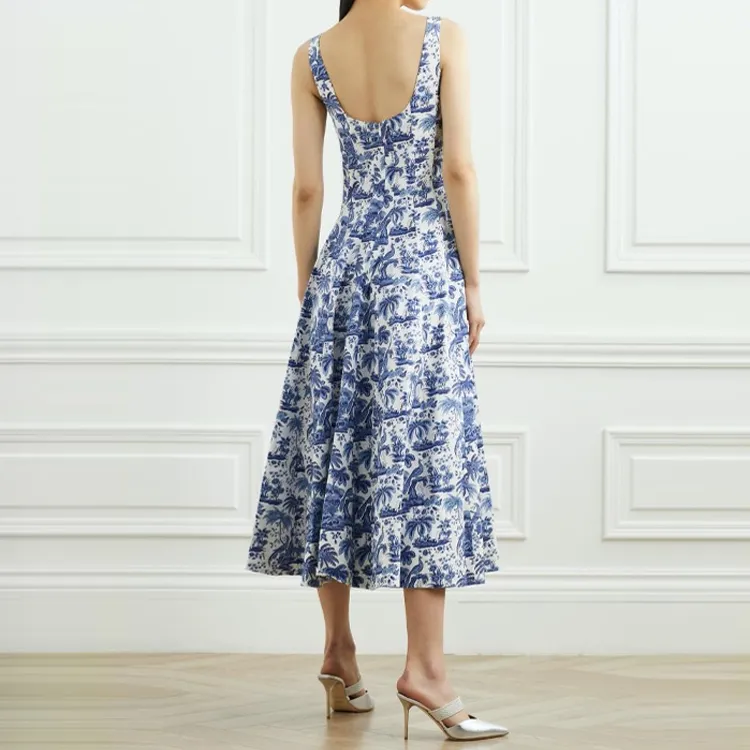 Staud Wells Floral Print Sleeveless Midi Dress-3