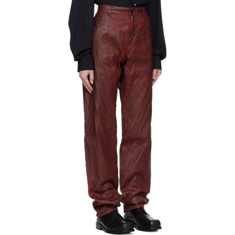 Mugler Waxed Spiral Baggy Jeans-2