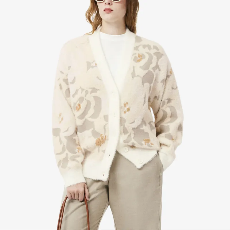 LACOSTE Floral-jacquard Cardigan-2