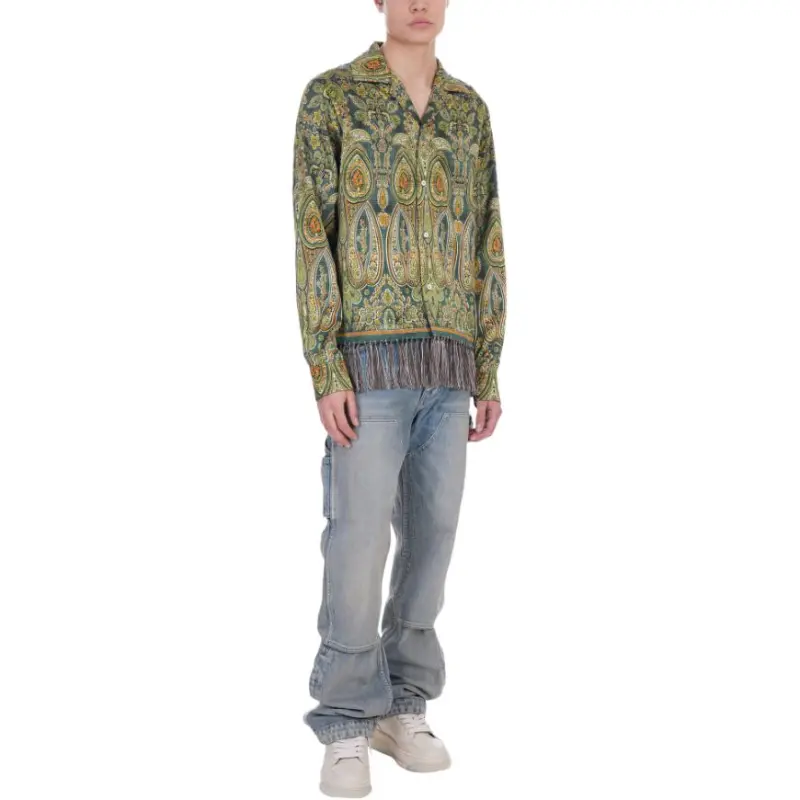 AMIRI Tapestry Long Sleeve Bowling Shirt-3