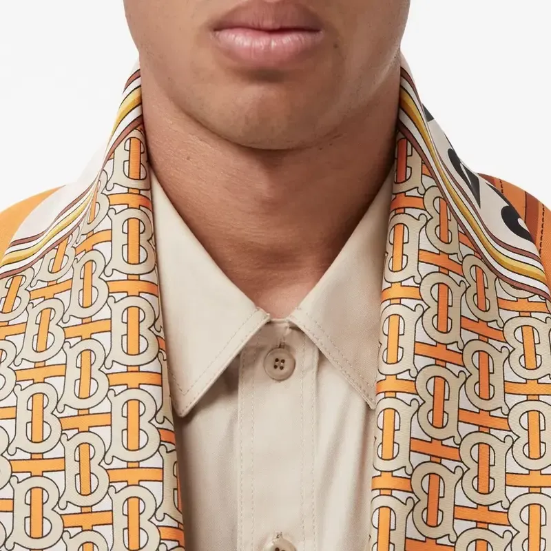 Burberry Silk Scarves Women's Orange-3