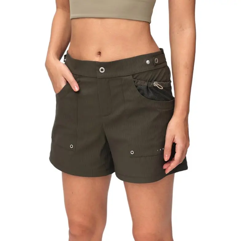 Particle Fever Cargo Shorts Women's Green Khaki-1