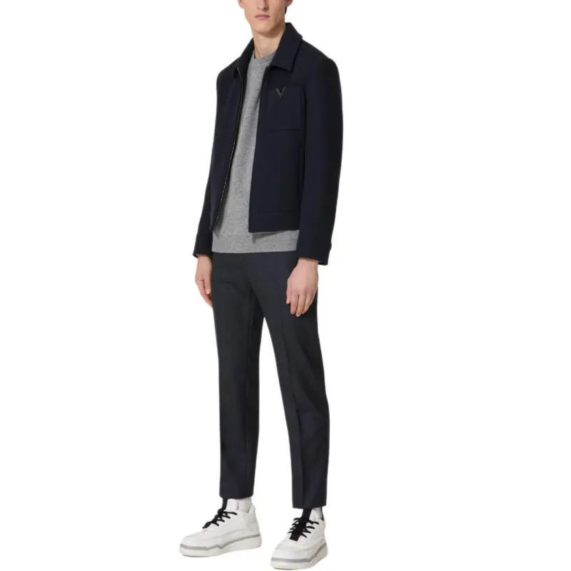 Valentino Garavani Zip Up Straight Hem Jacket-3