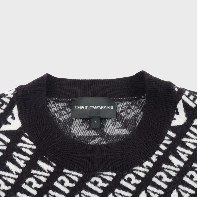 EMPORIO ARMANI Sweaters Men Navy Blue White-6
