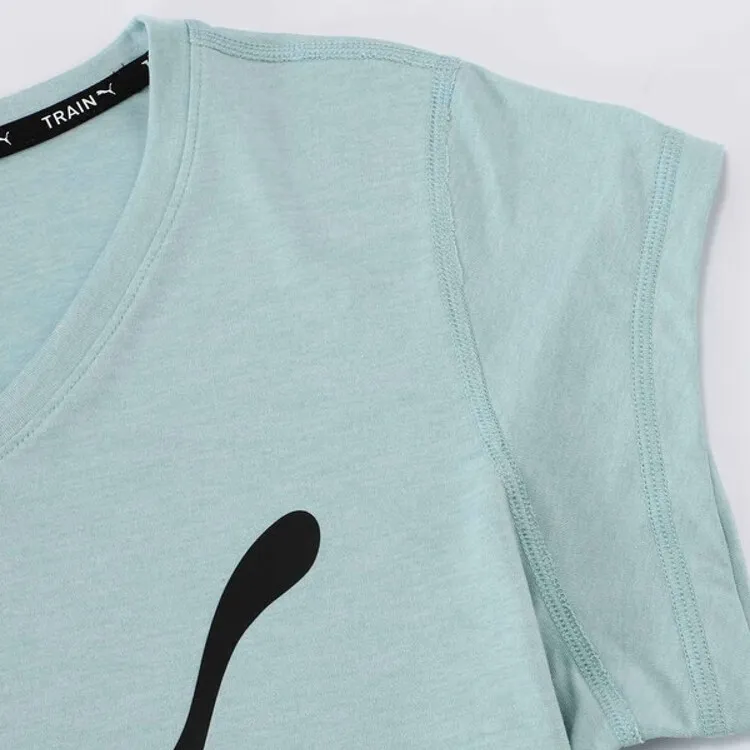 PUMA Train FavoriteHeather Cat T Shirt Women's Sapphire Stone Blue 21-2