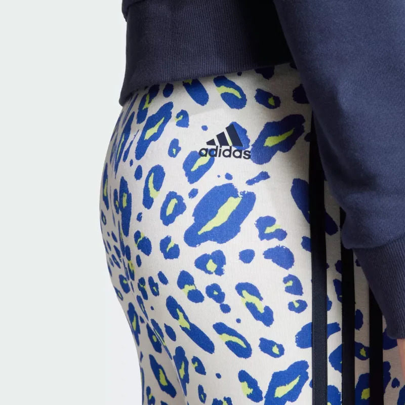 Adidas Essentials 3-Stripes Animal Print Leggings Leggings Women's Blue-4