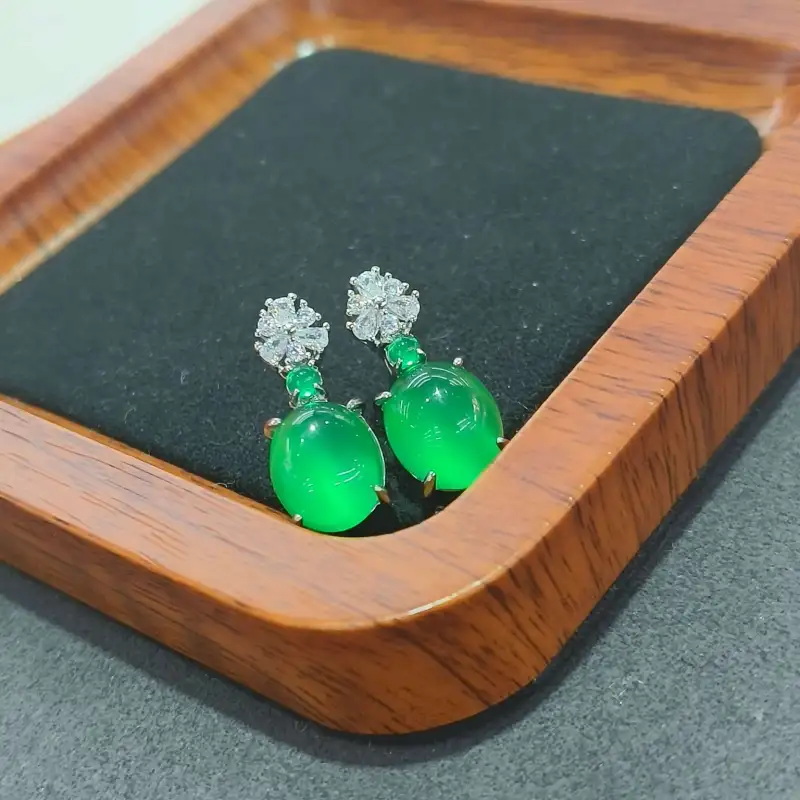 Grace Chalcedony Jade Earrings Women's-9