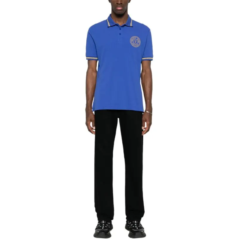 VERSACE JEANS COUTURE SS24 Polo Shirt Men's Royal Blue-2