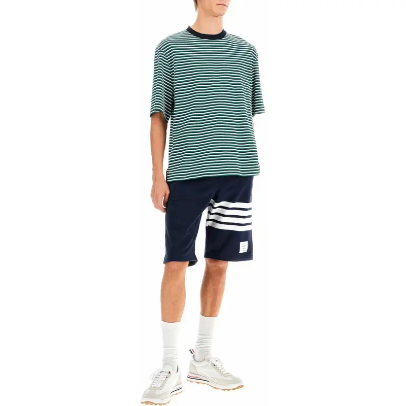 THOM BROWNE Striped Milano Ribbed Crewneck T Shirt-2