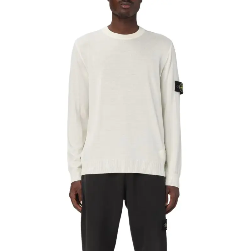 STONE ISLAND Logo Patch Crewneck Knitted Jumper-2