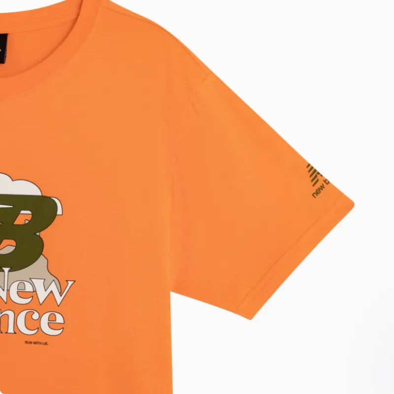 New Balance Men's Logo Print Crewneck Tee Orange-2