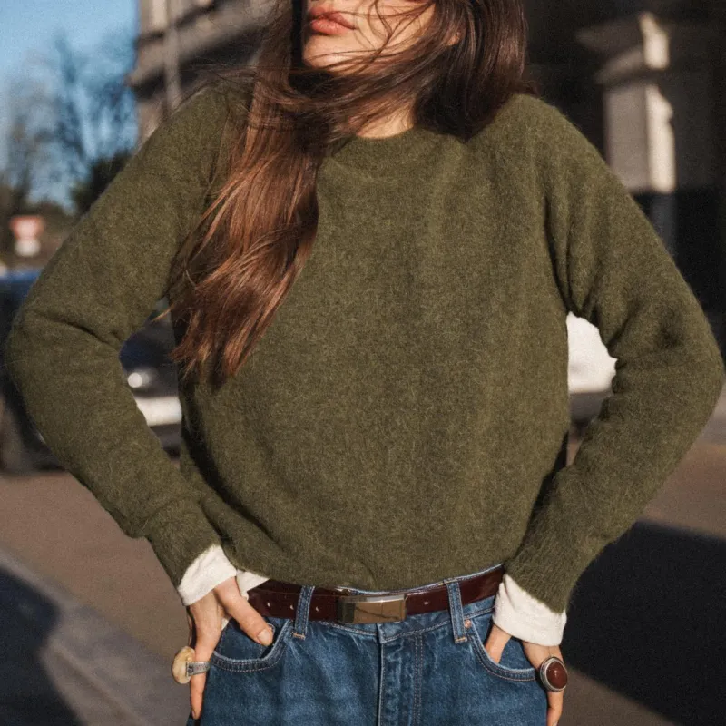 ZARA Sweater Women's Khaki Green-2