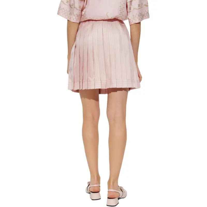 VERSACE Pinstripe Chain Silk Twill Skirt 'Pink/Milk'-3