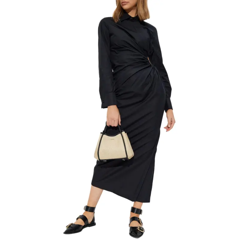 MaxMara Ruched Long Sleeved Shirt Dress-3
