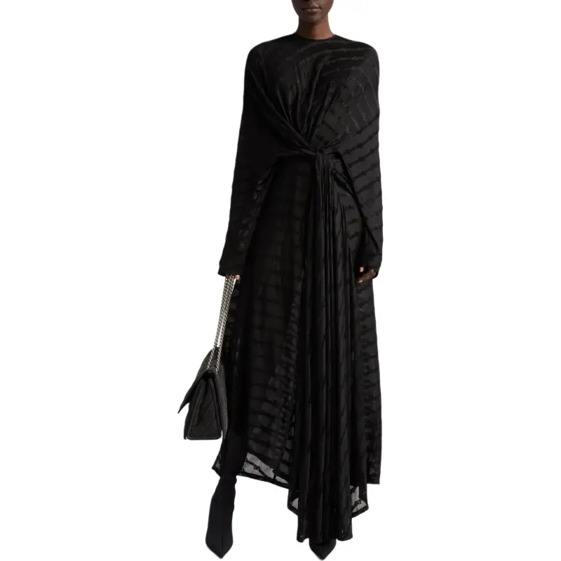 Balenciaga SS23 Long-Sleeved Dresses Women's Black-3