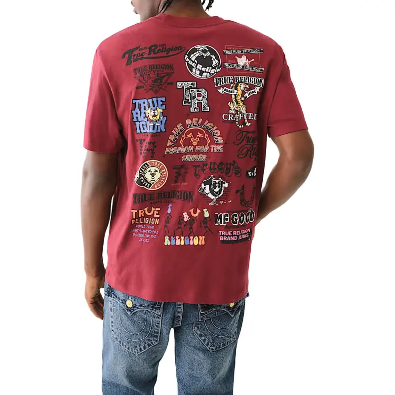 TRUE RELIGION T-Shirt Men's Red Wood Color-1