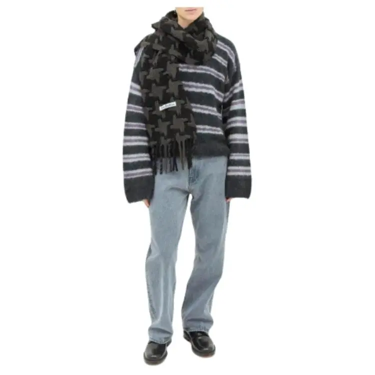 Acne Studios Nylon Knit Scarves Men's Black-1